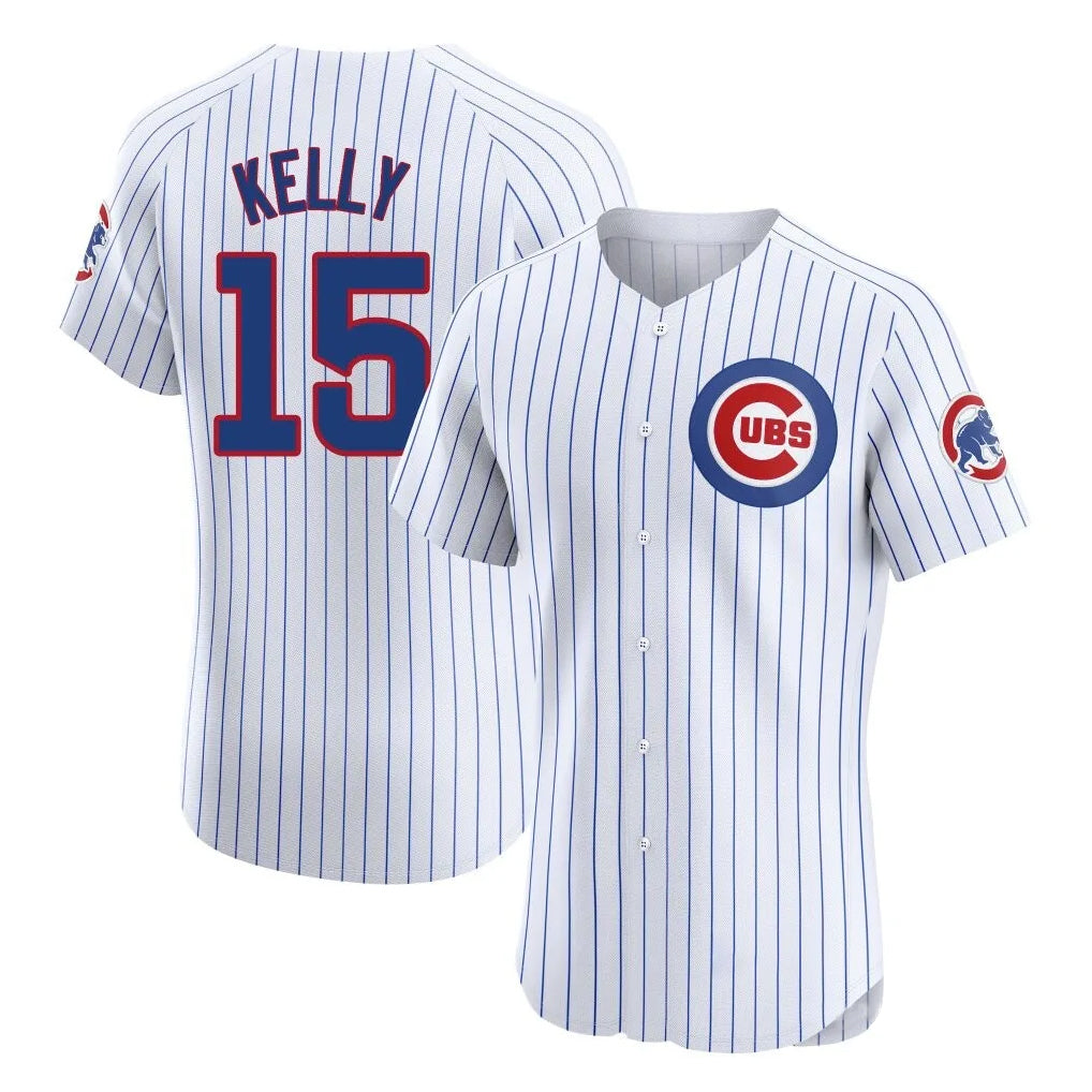C.Cubs #15 Carson Kelly Player White Limited Elite Home Game Jdoa Stitched Jerseys