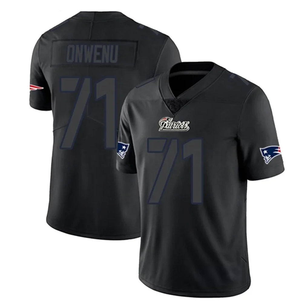 NE.Patriots #71 Mike Onwenu Player Black Impact LImited Home Game Jdoa Stitched Jerseys