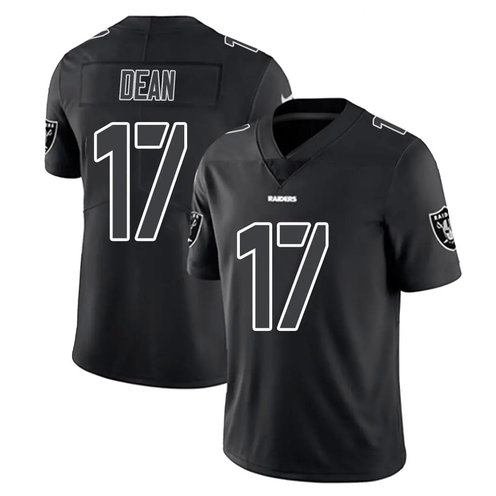LV.Raiders #17 Nakobe Dean Player Black Limited Black Impact Home Game Stitched Jerseys