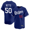 LA.Dodgers #50 Mookie Betts Player Royal Limited Home Jdoa Stitched Jerseys