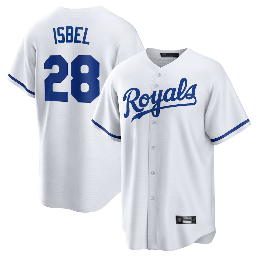 KC.Royals #28 Kyle Isbel Player White Home Game Jdoa Stitched Jerseys