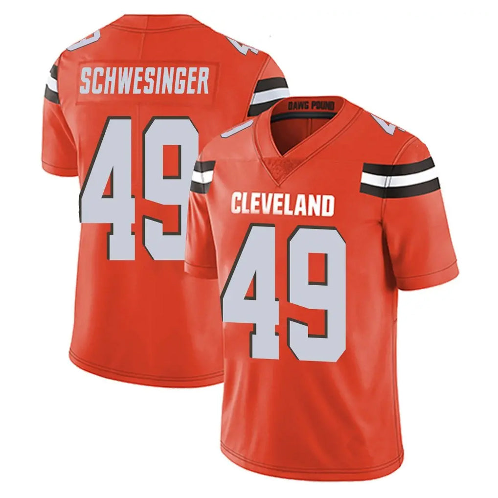 C.Browns #49 Carson Schwesinger Player Orange Alternate Vapor Untouchable Limited Home Game Jdoa Stitched Jerseys