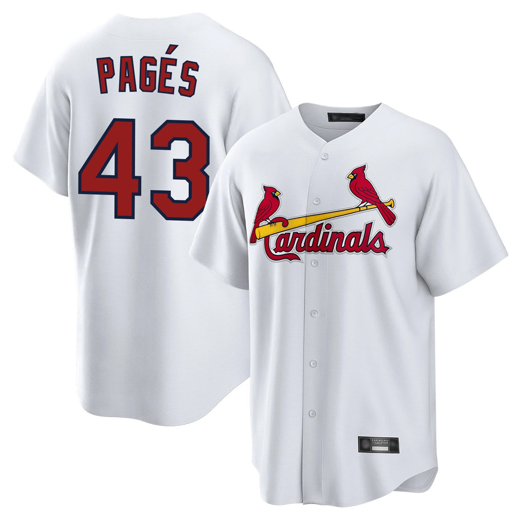 St. Louis Cardinals #43 Pedro Pages Player White Home Game Jdoa Stitched Jerseys