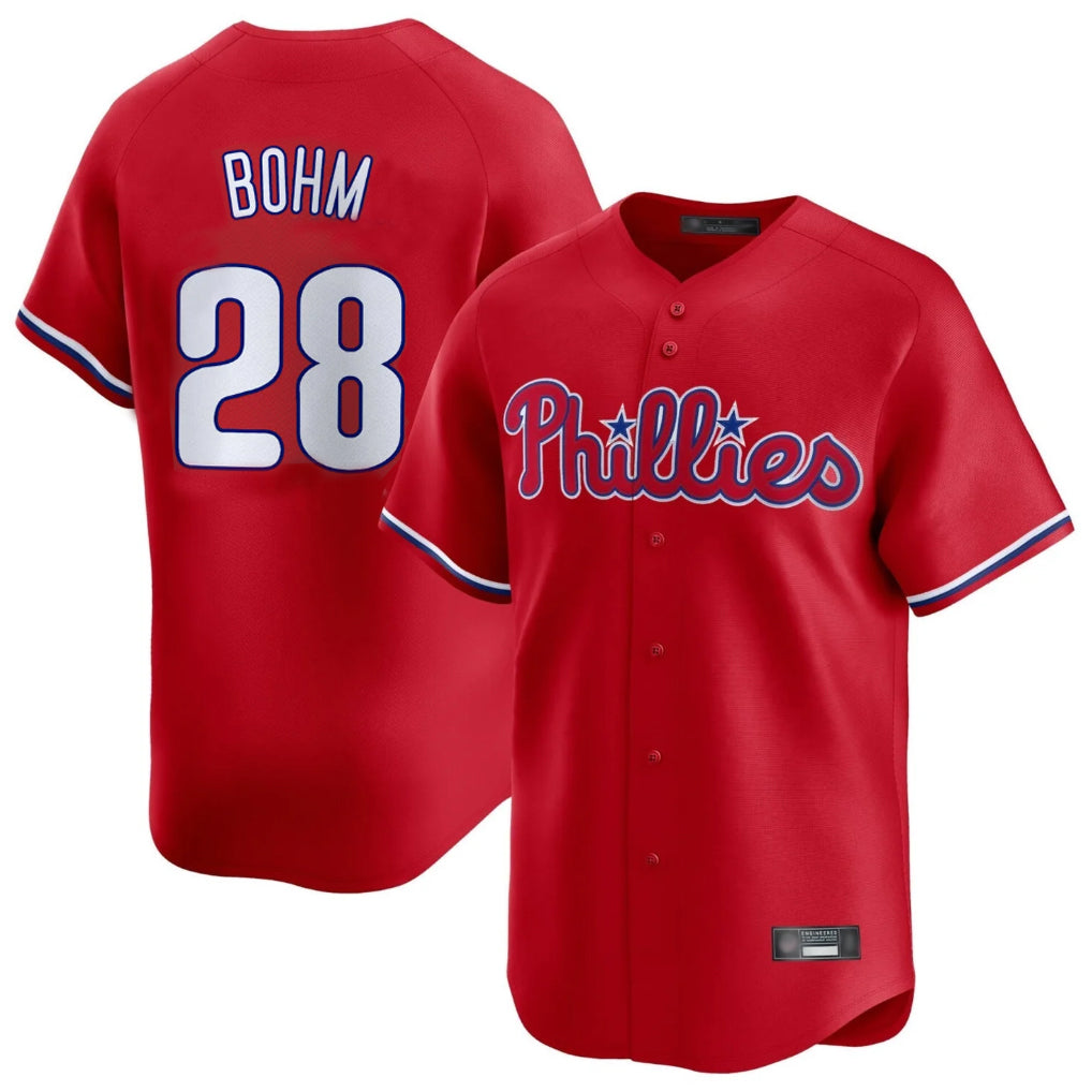 P.Phillies #28 Alec Bohm Player Red Home Limited Jdoa Stitched Jerseys