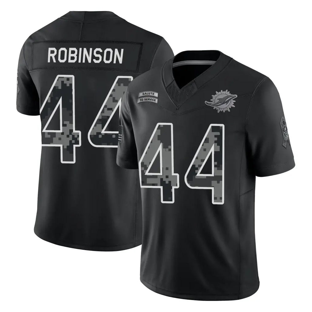 M.Dolphins #44 Chop Robinson Player Black Limited 2026 Salute to Service Home Game Jdoa Stitched Jerseys