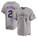 C.Rockies #2 Tyler Freeman Player Gray Limited Home Jdoa Stitched Jerseys