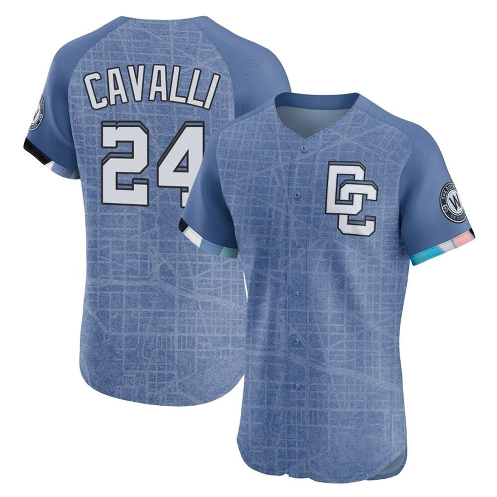 W.Nationals #24 Cade Cavalli Player Blue City Connect Elite Limited Jdoa Stitched Jerseys