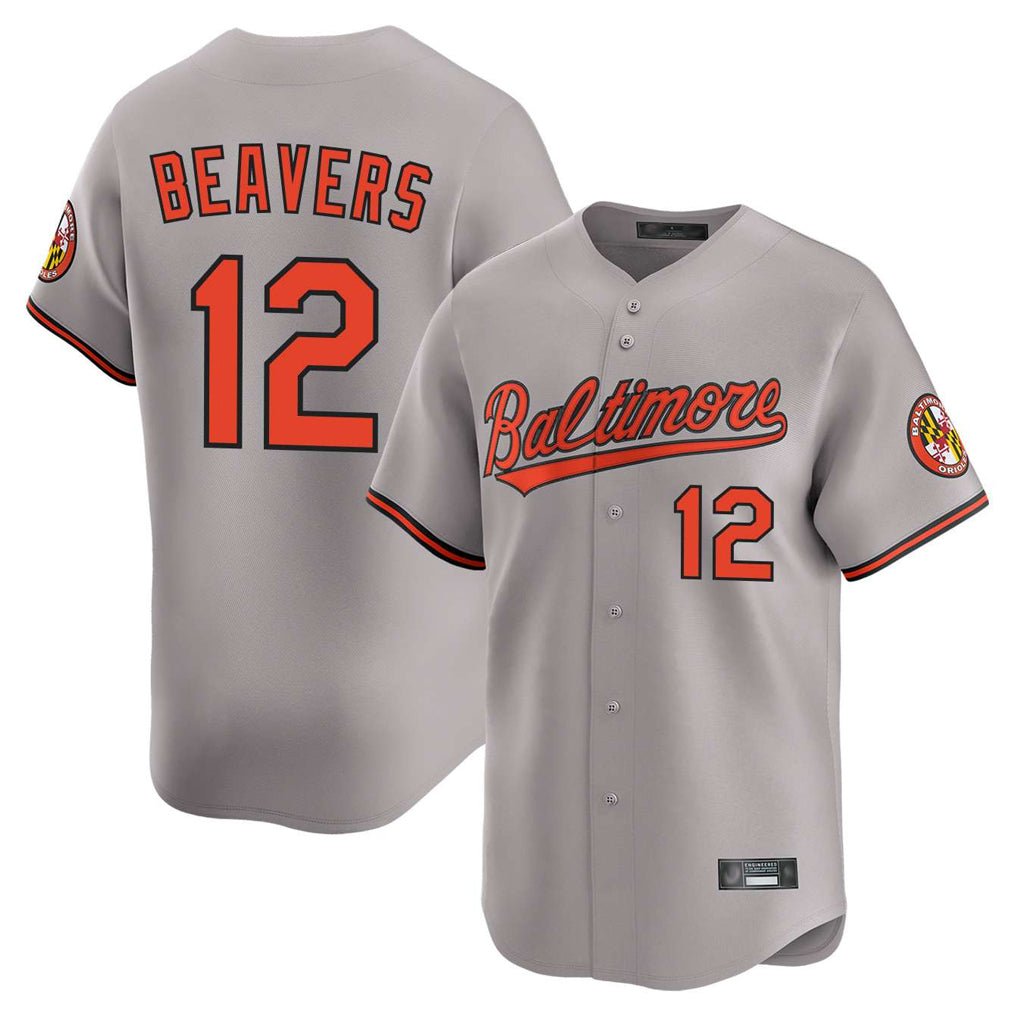 B.Orioles #12 Dylan Beavers Player Gray Limited Home Game Jdoa Stitched Jerseys
