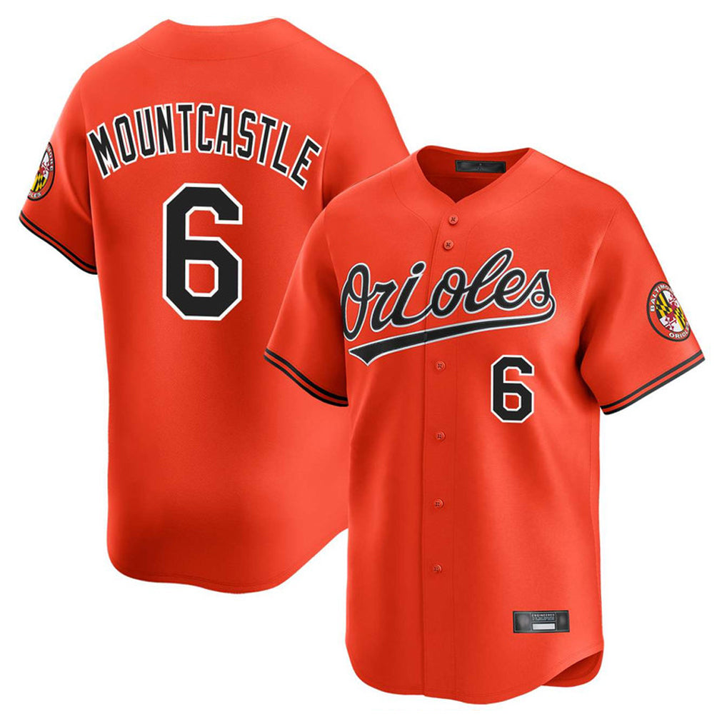B.Orioles #6 Ryan Mountcastle Player Orange Limited Home Game Jdoa Stitched Jerseys