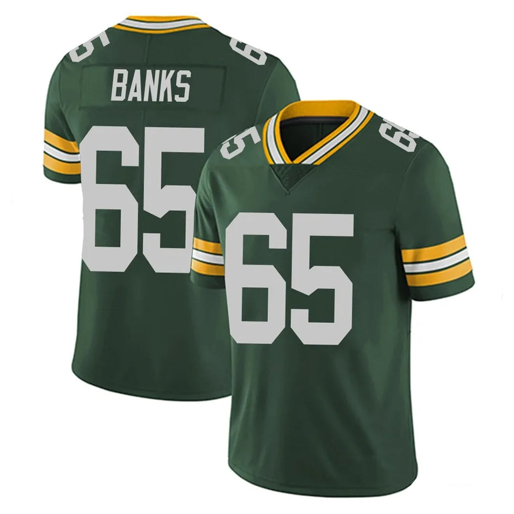 GB.Packers #65 Aaron Banks Player Green Vapor Untouchable Limited Home Game Jdoa Stitched Jerseys