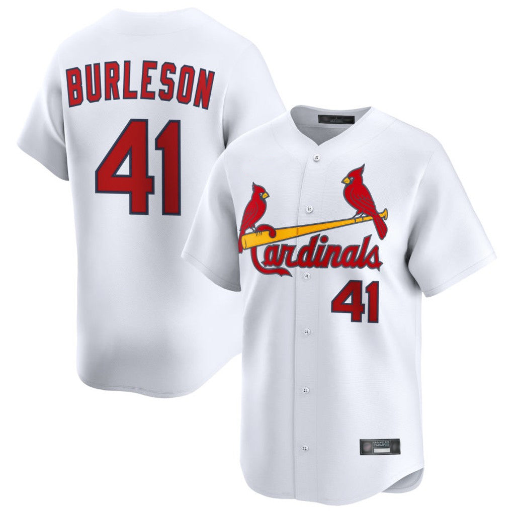 St. Louis Cardinals #41 Alec Burlesona Player White Home Limited Jdoa Stitched Jerseys