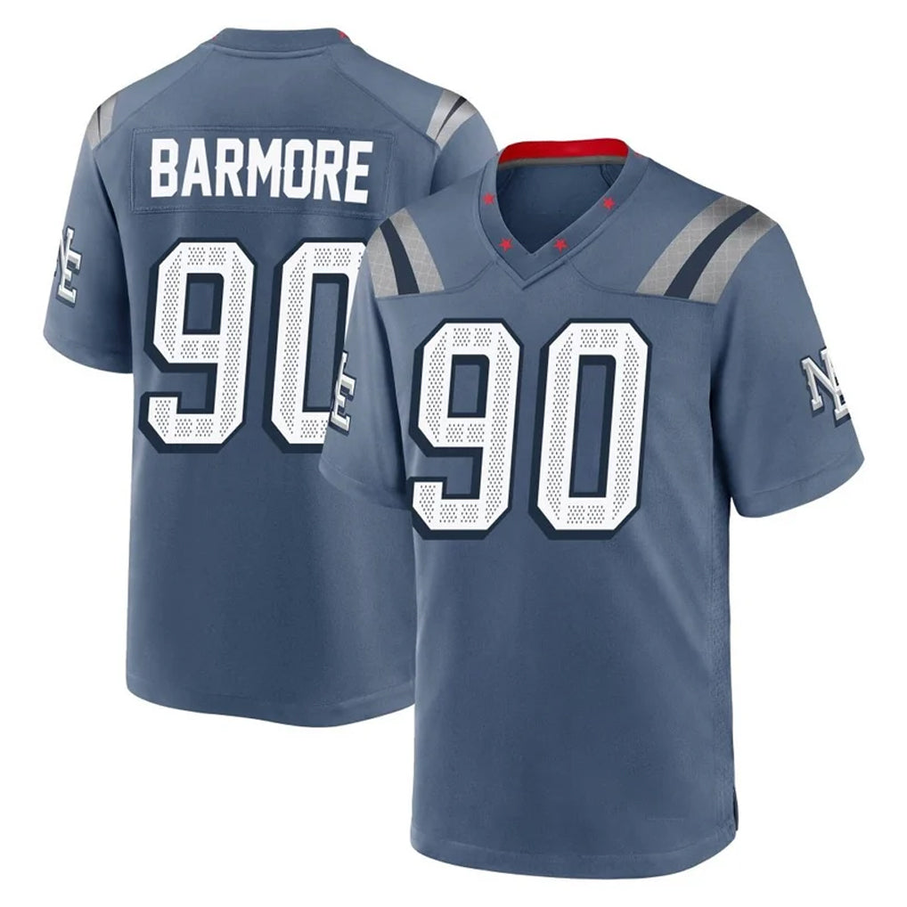 NE.Patriots #90 Christian Barmore Player Blue Rivalries Collection Home Game Jdoa Stitched Jerseys