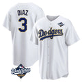 LA.Dodgers #3 Edwin D¨ªaz Player Gold White World Series 2026 Collection Stadium Game Jdoa Stitched Jerseys