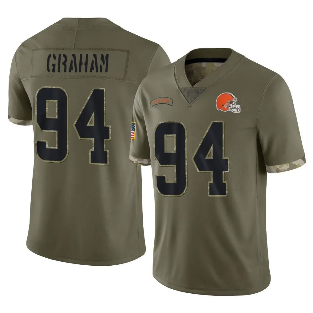 C.Browns #94 Mason Graham Player Olive Salute to Service Limited Game Jdoa Stitched Jerseys