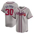 A.Braves #30 Drake Baldwin Player Gray Limited Home Game Jdoa Stitched Jerseys