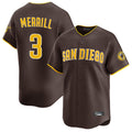 S.Diego Padres #3 Jackson Merrill Player Brown Home Limited Jdoa Stitched Jerseys