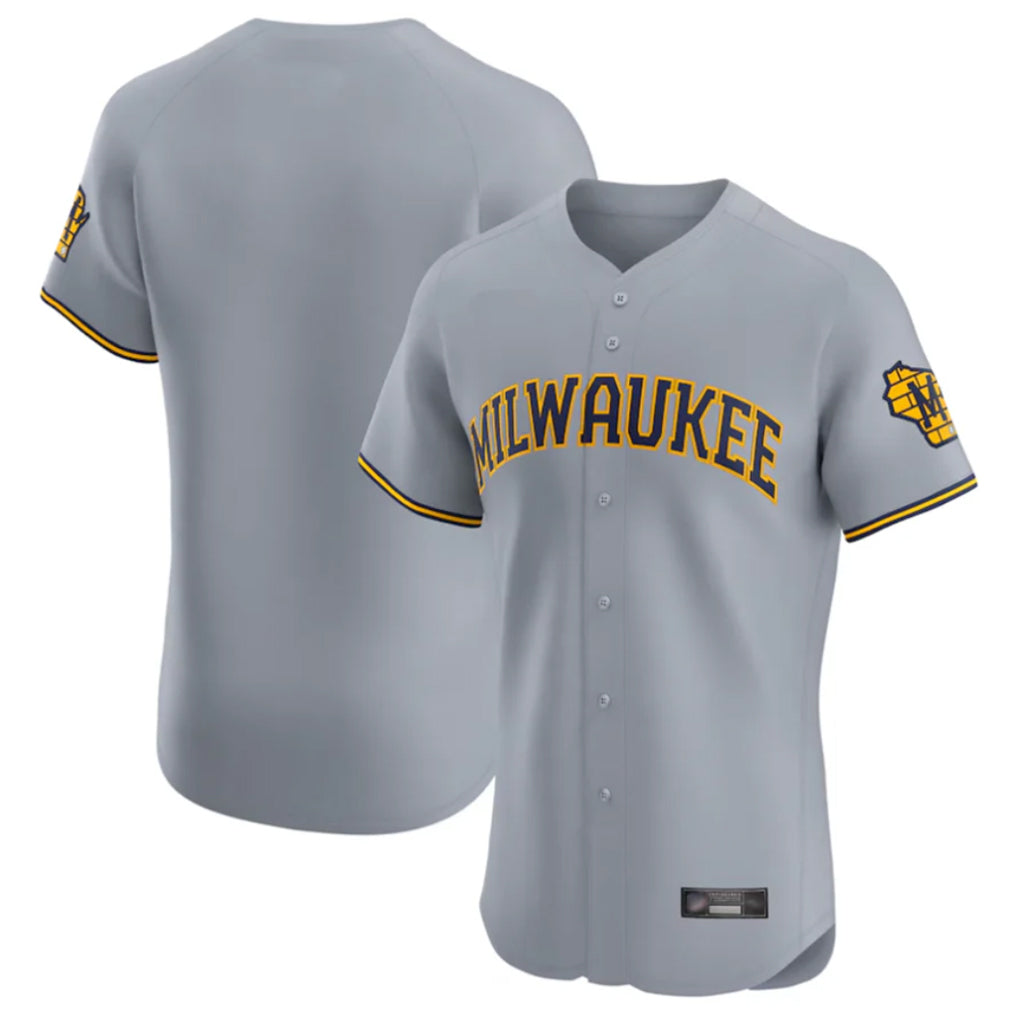 M.Brewers ## Brewers Blank Player Gray Home Limited Elite Jdoa Stitched Jerseys
