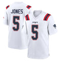 NE.Patriots #5 Dre'Mont Jones Player White Home Game Jdoa Stitched Jerseys