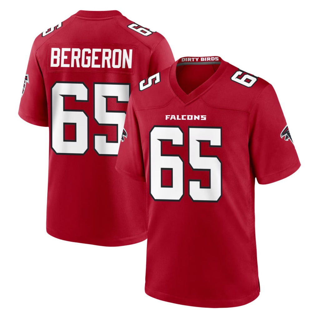A.Falcons #65 Matthew Bergeron Player Red Team Color Home Game Jdoa Stitched Jerseys