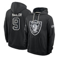 LV.Raiders #9 Jalen Nailor Player 2026 Black Logo Pullover Hoodies Limited Game Stitched Jerseys