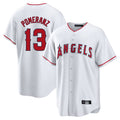 LA.Angels #13 Drew Pomeranz Player White Home Game Jdoa Stitched Jerseys