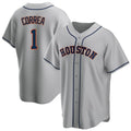 H.Astros #1 Carlos Correa Player Gray Home Game Jdoa Stitched Jerseys