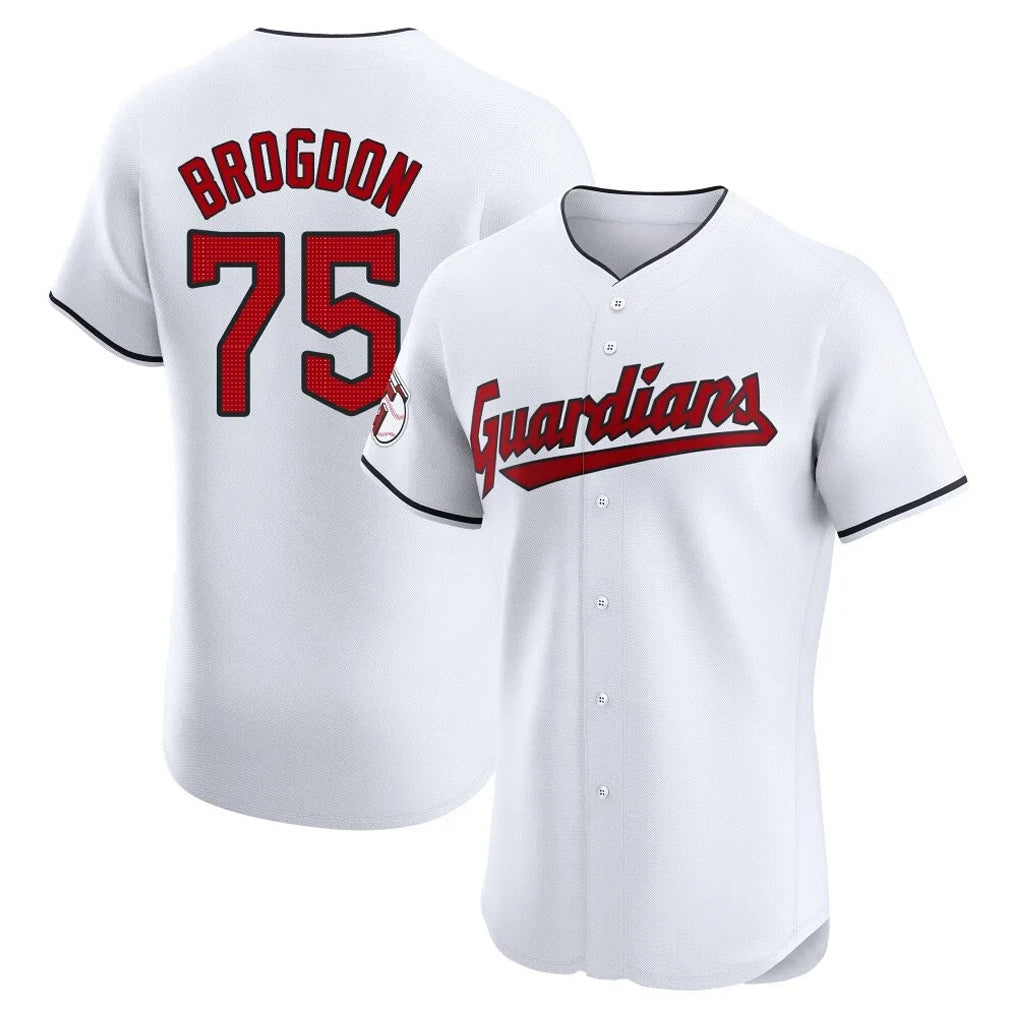 C.Guardians #75 Connor Brogdon Player White Limited Elite Home Jdoa Stitched Jerseys