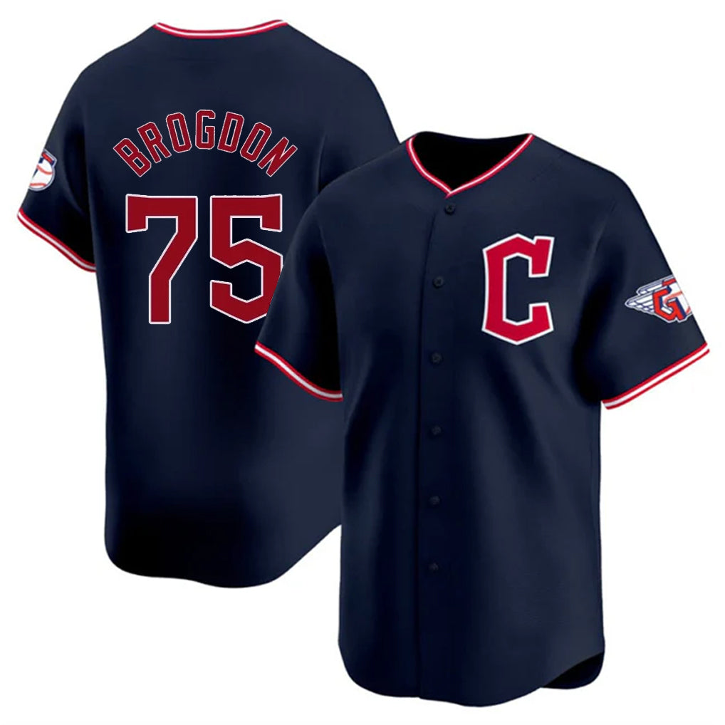 C.Guardians #75 Connor Brogdon Player Navy Limited Home Jdoa Stitched Jerseys