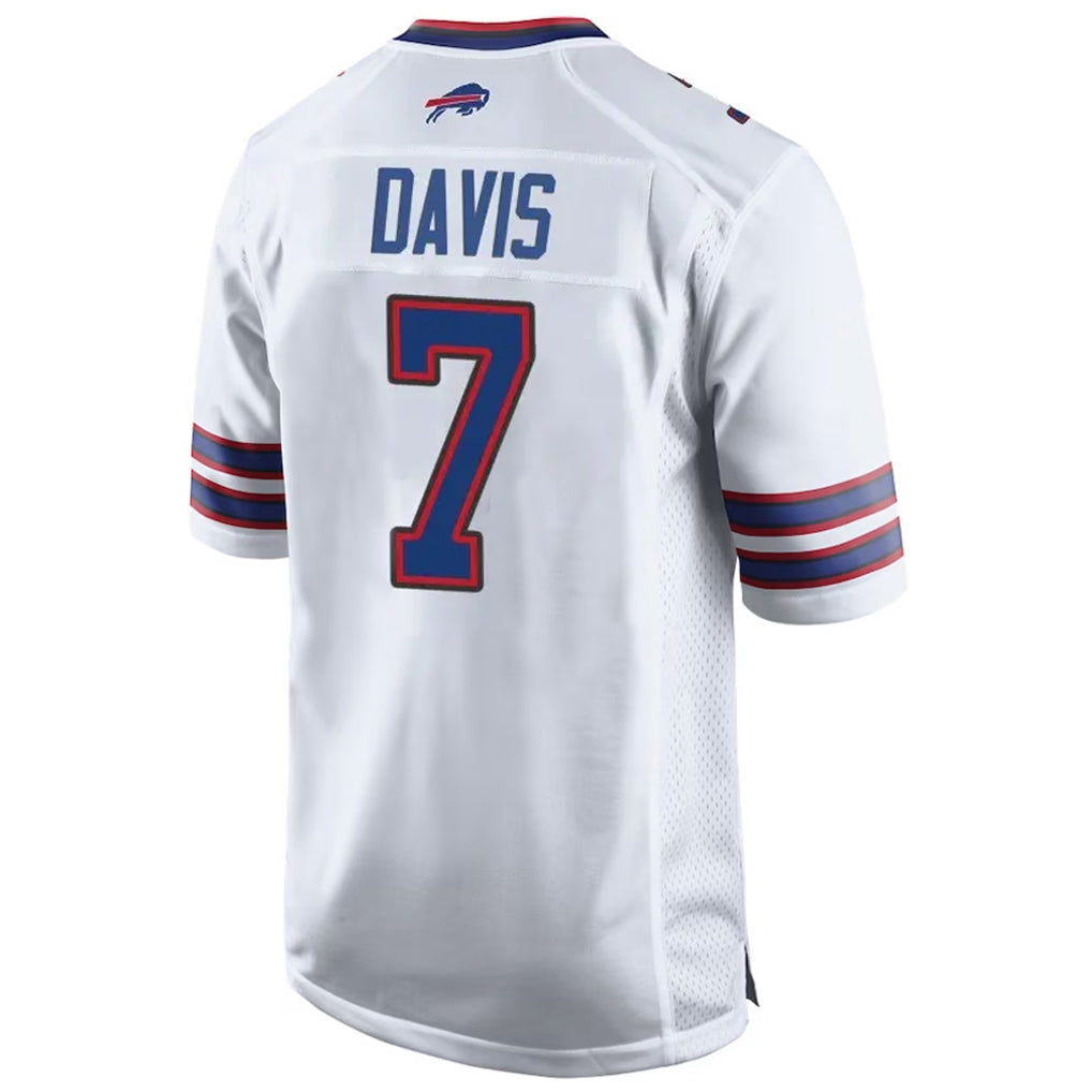 B.Bills #7 Ray Davis Player White Home Game Jdoa Stitched Jerseys