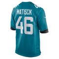 Jdoa J.Jaguars #46 Ross Matiscik Teal Game Jersey
