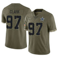 D.Cowboys #97 Kenny Clark Player Olive Salute to Service Limited Game Jdoa Stitched Jerseys