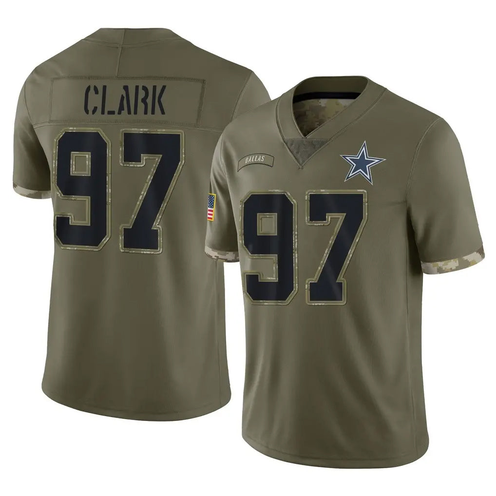 D.Cowboys #97 Kenny Clark Player Olive Salute to Service Limited Game Jdoa Stitched Jerseys