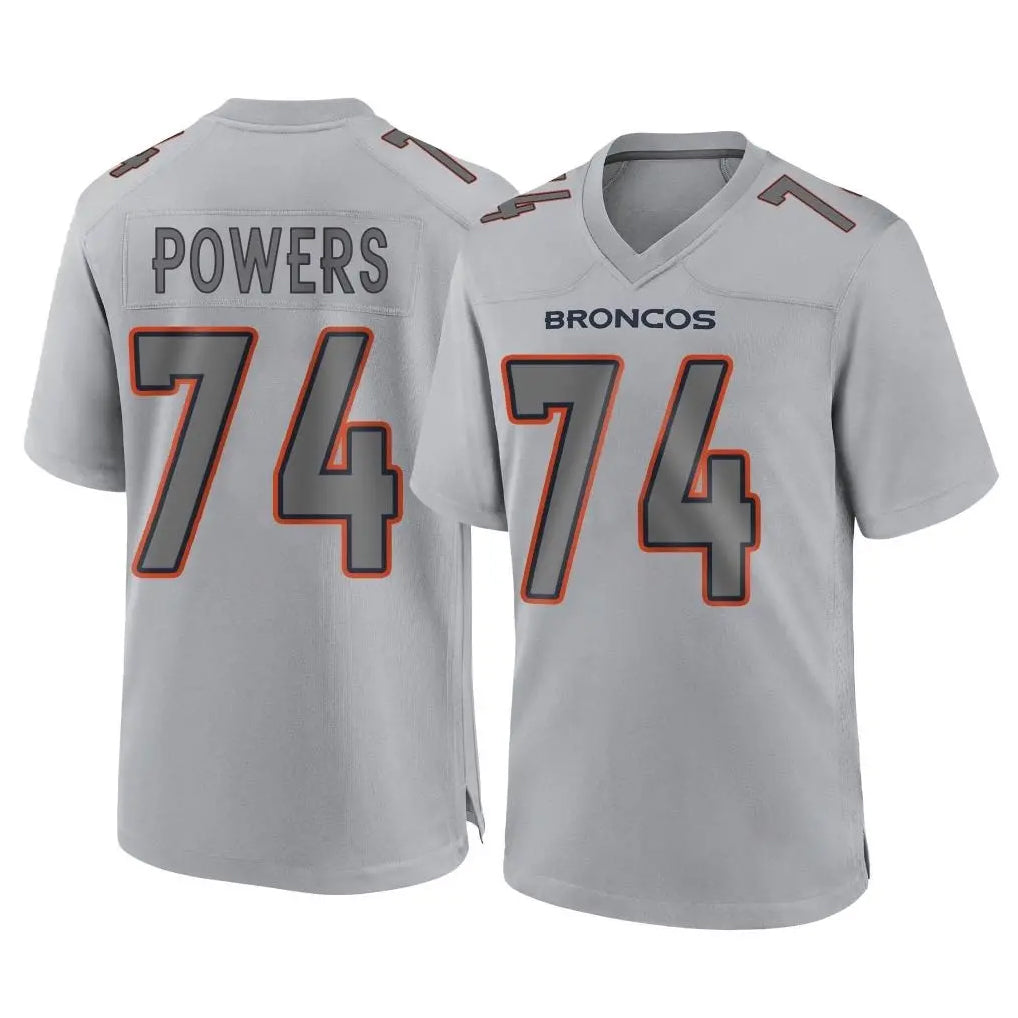 D.Broncos #74 Ben Powers Player Gray Atmosphere Fashion Limited Game Jdoa Stitched Jerseys