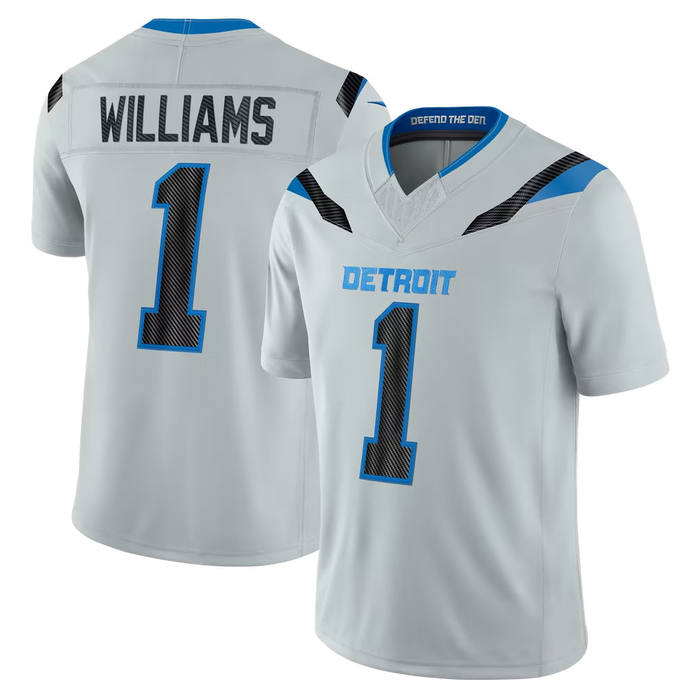 D.Lions #1 Jameson Williams Player Silver Limited 2026 Rivalries Collection Home Game Jdoa Stitched Jerseys