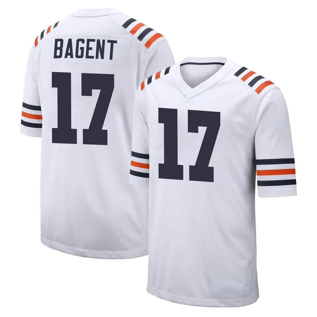 C.Bears #17 Tyson Bagent Player White Classic Home Game Jdoa Stitched Jerseys