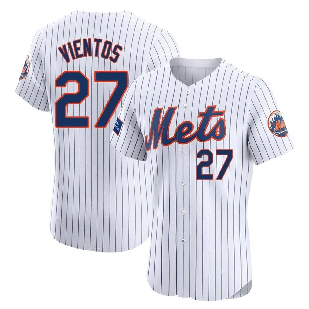 NY.Mets #27 Mark Vientos Player White Home Limited Elite Jdoa Stitched Jerseys