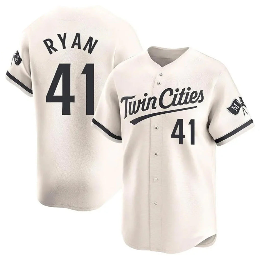 M.Twins #41 Joe Ryan Player Cream Home Limited Jdoa Stitched Jerseys