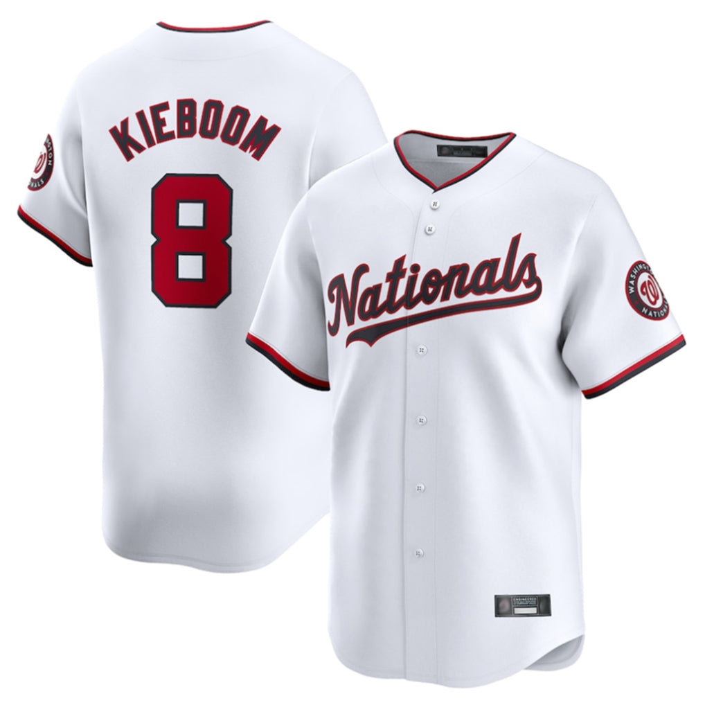 W.Nationals #8 Carter Kieboom Player White Home Limited Jdoa Stitched Jerseys