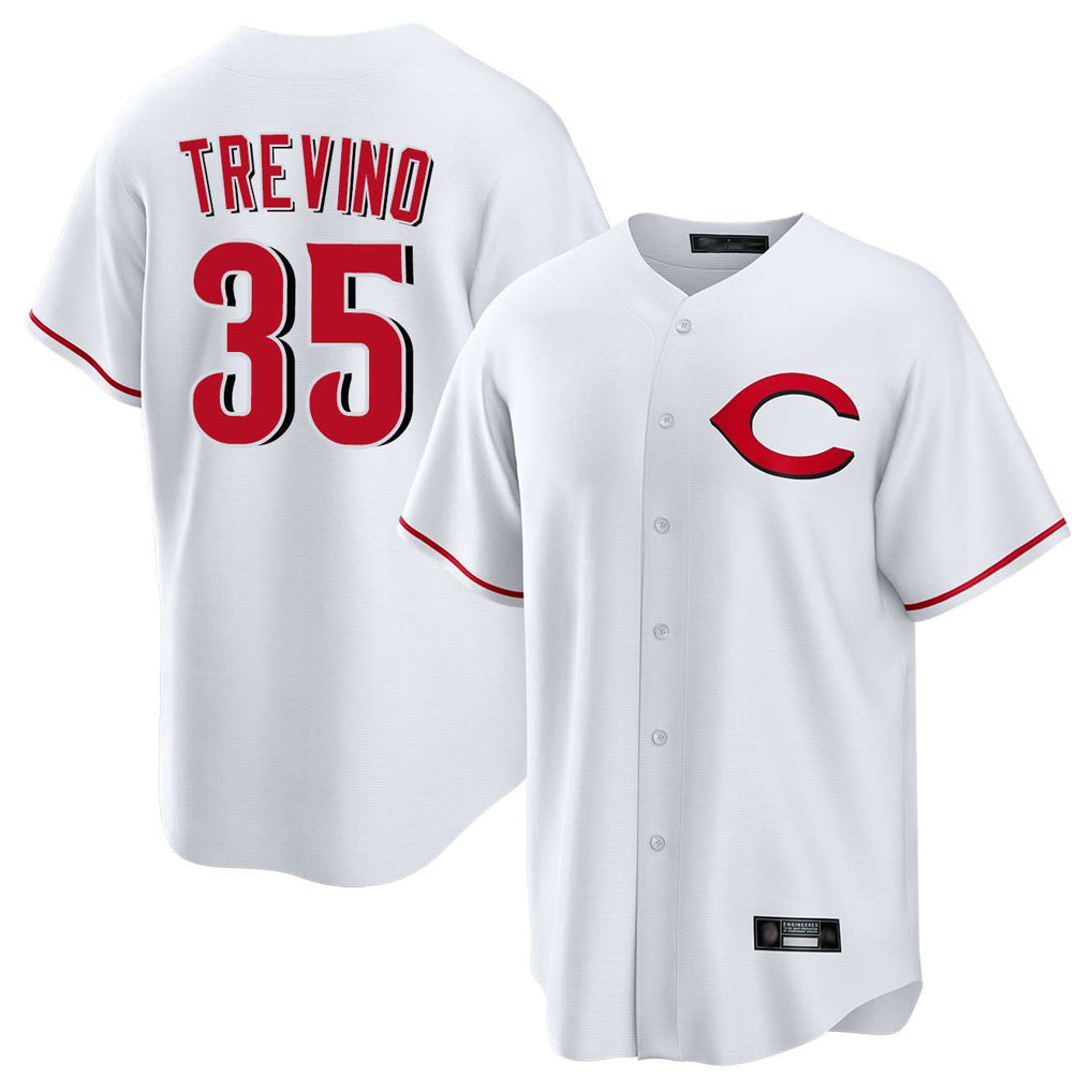 C.Reds #35 Jose Trevino Player White Home Game Jdoa Stitched Jerseys