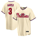 P.Phillies #3 Bryce Harper Player Cream Home Game Jdoa Stitched Jerseys