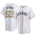 H.Astros #53 Cristian Javier Player Gold Collection Game Home Jdoa Stitched Jerseys