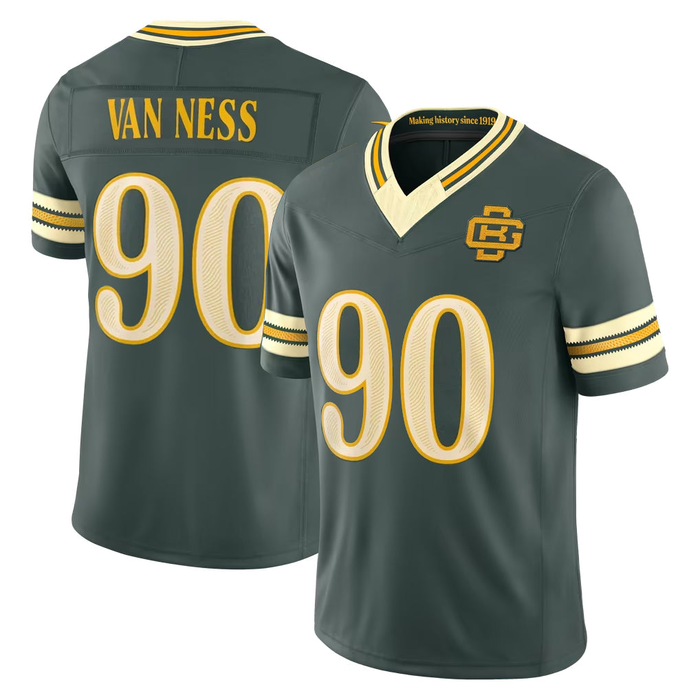 GB.Packers #90 Lukas Van Ness Player Green Limited 2026 Rivalries Collection Home Game Jdoa Stitched Jerseys