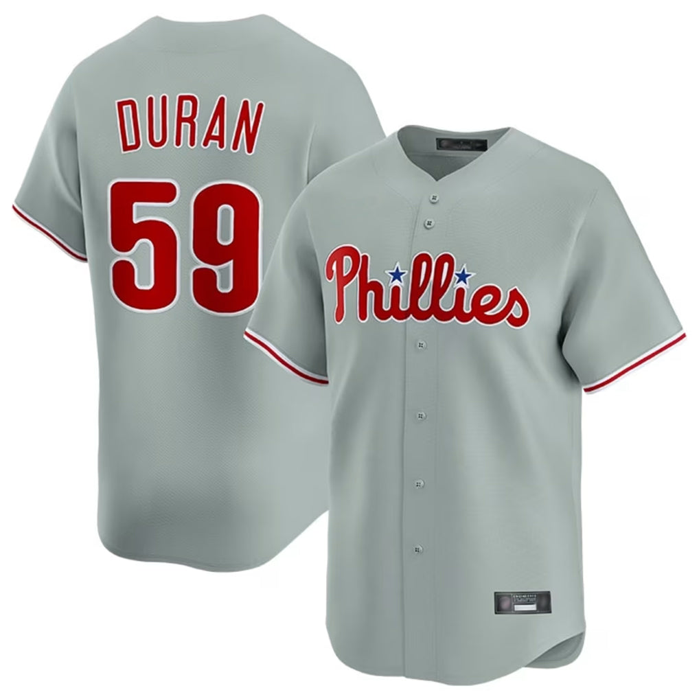 P.Phillies #59 Jhoan Duran Player Gray Home Limited Jdoa Stitched Jerseys