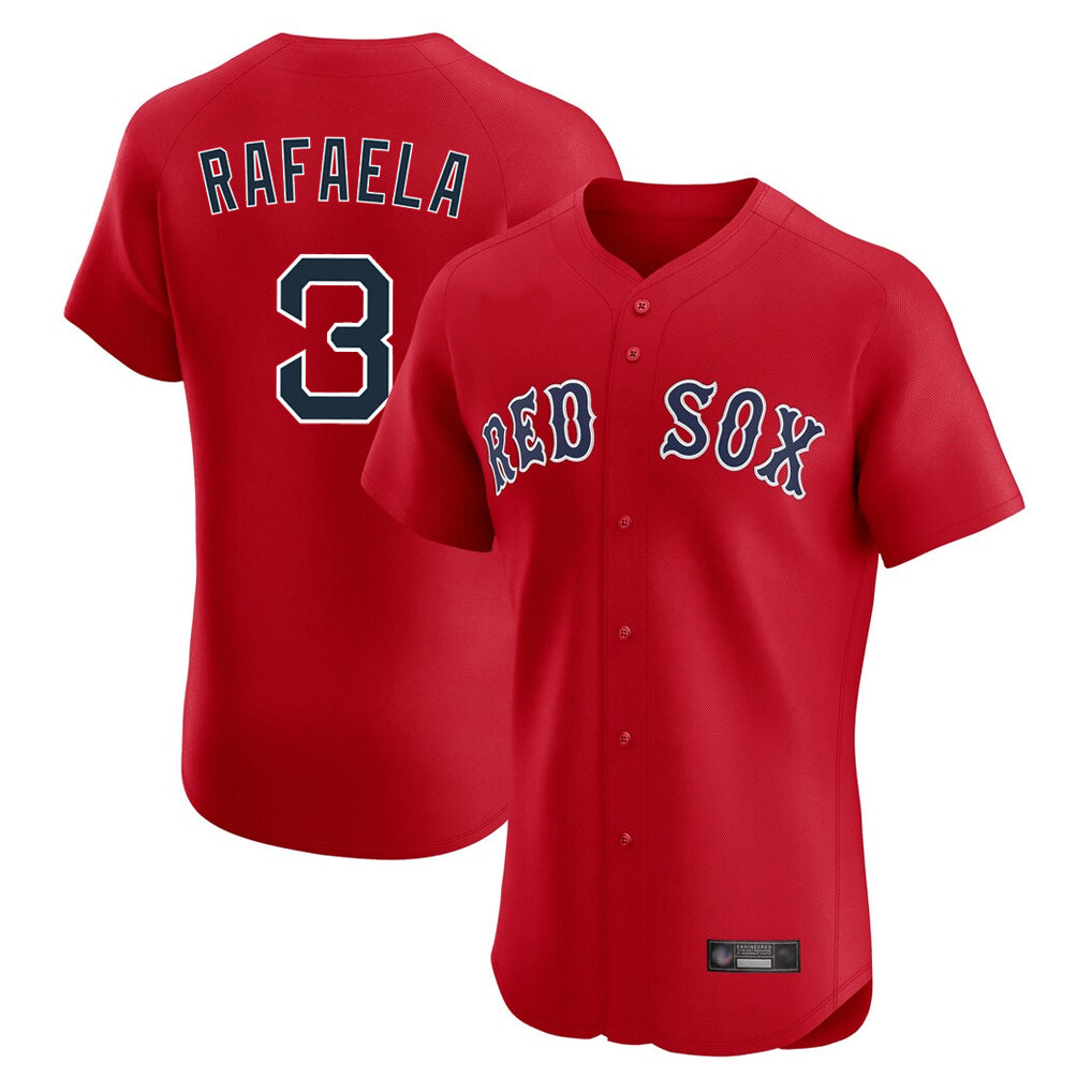 B.Red Sox #3 Ceddanne Rafaela Player Red Limited Elite Home Game Jdoa Stitched Jerseys