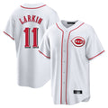 C.Reds #11 Barry Larkin Player White Game Home Jdoa Stitched Jerseys