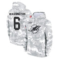 M.Dolphins #6 Malik Washington Player Arctic Camo Salute to Service Hoodies Limited Game Jdoa Stitched Jerseys