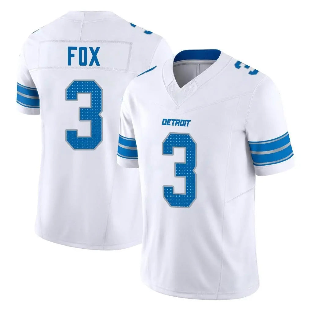 D.Lions #3 Jack Fox Player White Limited Vapor F.U.S.E. Alternate Home Game Jdoa Stitched Jerseys