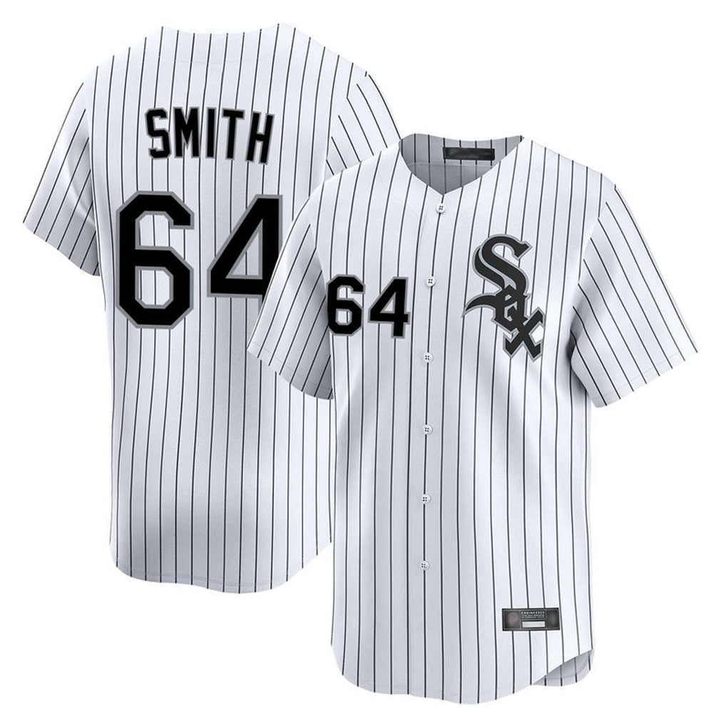 C.White Sox #64 Shane Smith Player White Stripe Limited Home Jdoa Stitched Jerseys