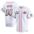 C.Reds #14 Pete Rose Player White Speedway Classic Home Limited Jdoa Stitched Jerseys