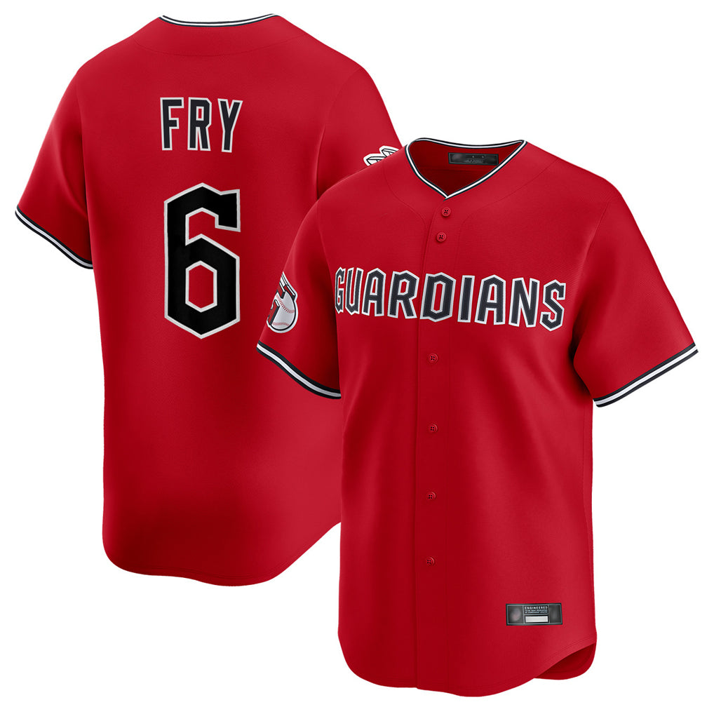 C.Guardians #6 David Fry Player Red Limited Home Jdoa Stitched Jerseys
